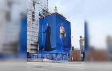 В Німеччині вандал-рецидивіст спотворив 20-метровий плакат на підтримку України