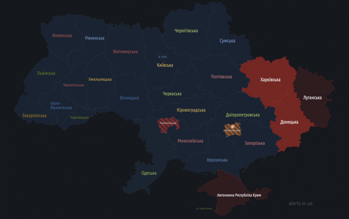 В Україні оголошено четверту за неділю хвилю повітряної тривоги (мапа) В Україні оголошено четверту за неділю хвилю повітряної тривоги (мапа)