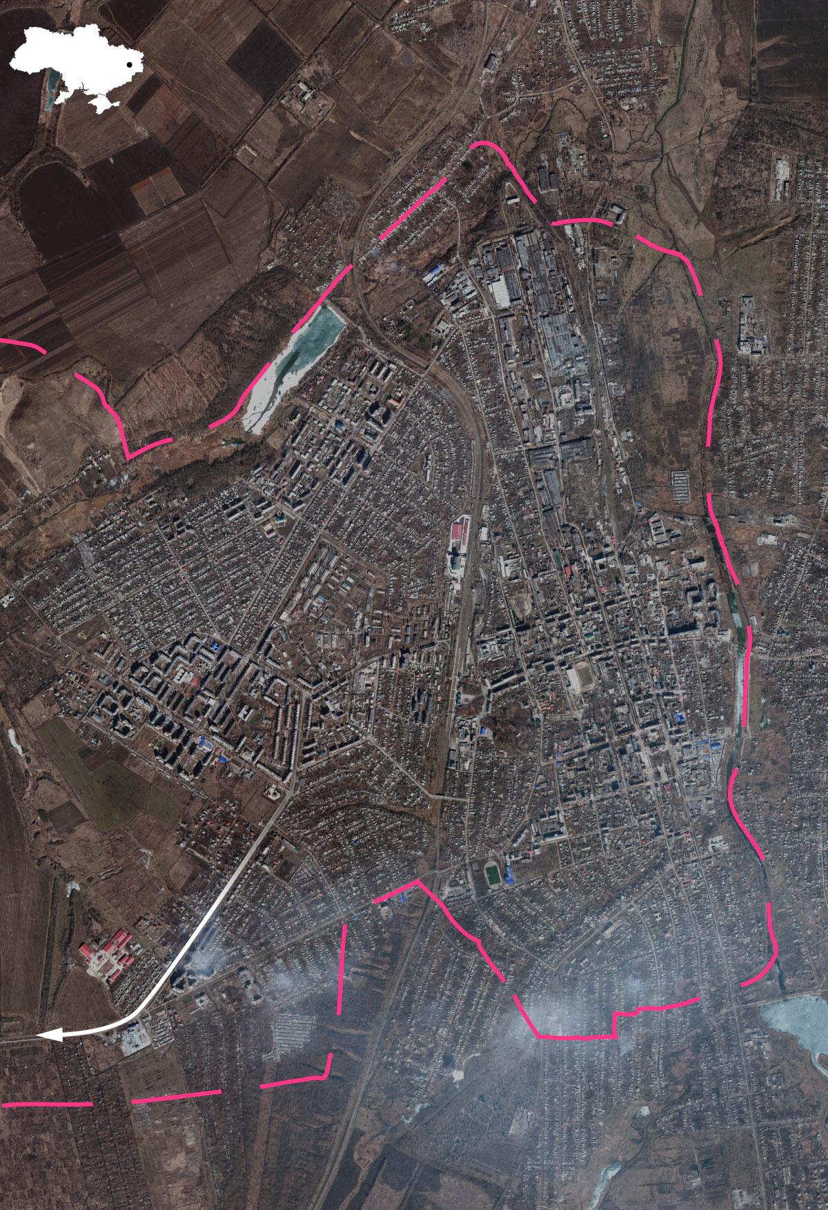 Спутниковые снимки разрушенного Бахмута / фото Maxar Technologies