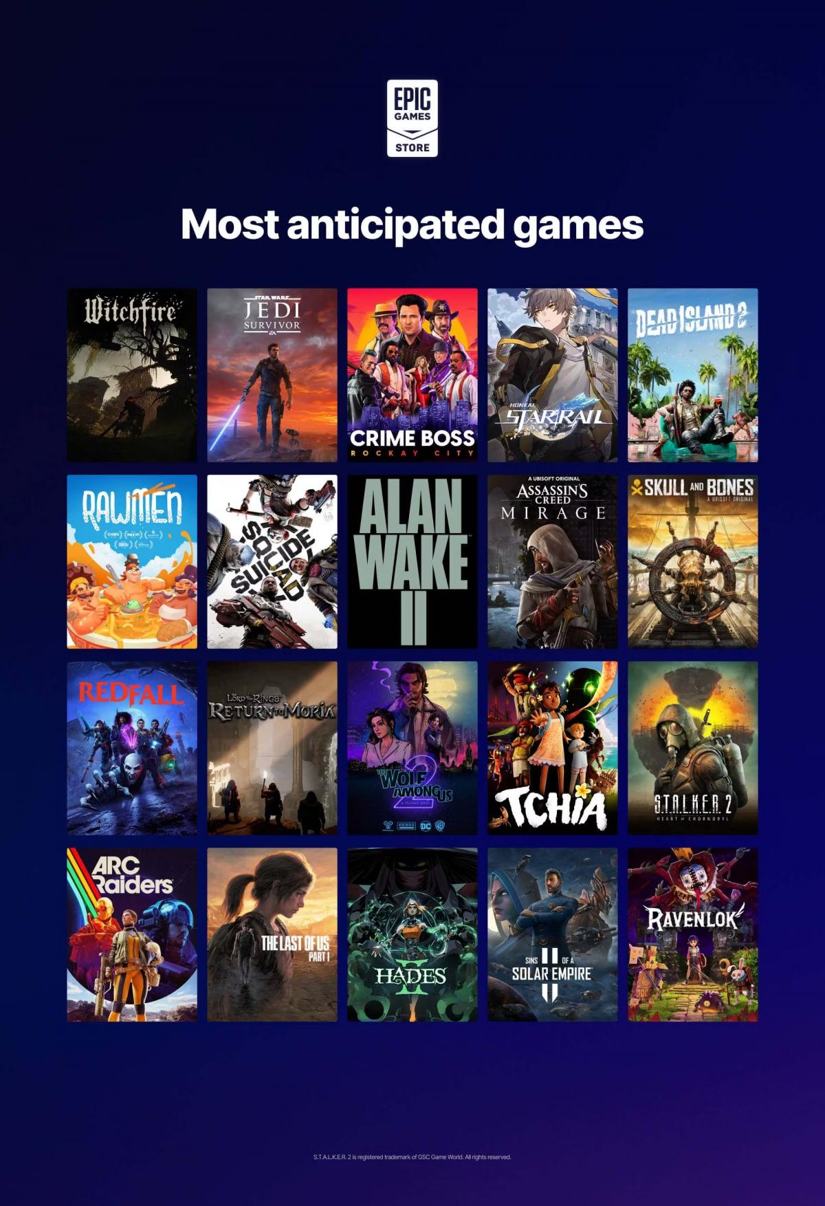 Самые ожидаемые игры 2023 года в EGS / фото Epic Games Самые ожидаемые игры 2023 года в EGS / фото Epic Games