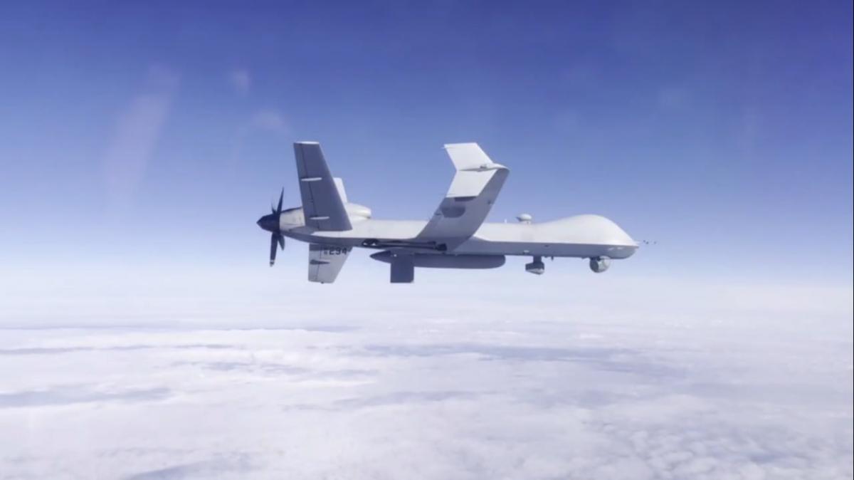 Сбитый над Черным морем американский беспилотник может не быть восстановлен / скриншот