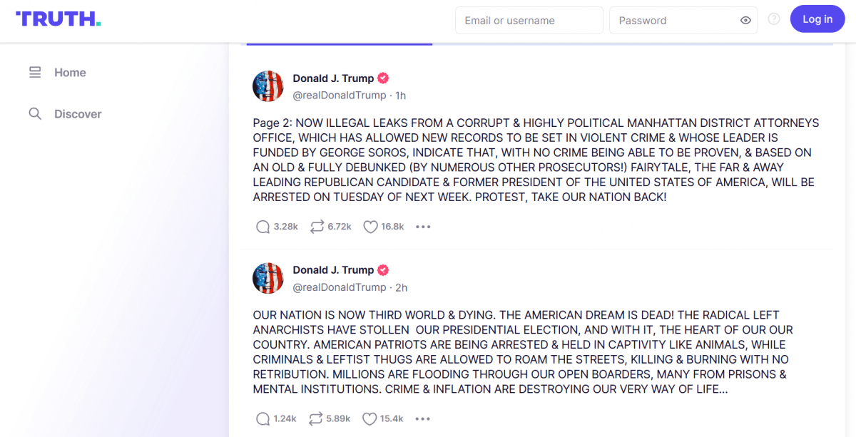 Трамп заявив, що очікує на висунення звинувачень прокуратурою Нью-Йорка Трамп заявив, що очікує на висунення звинувачень прокуратурою Нью-Йорка
