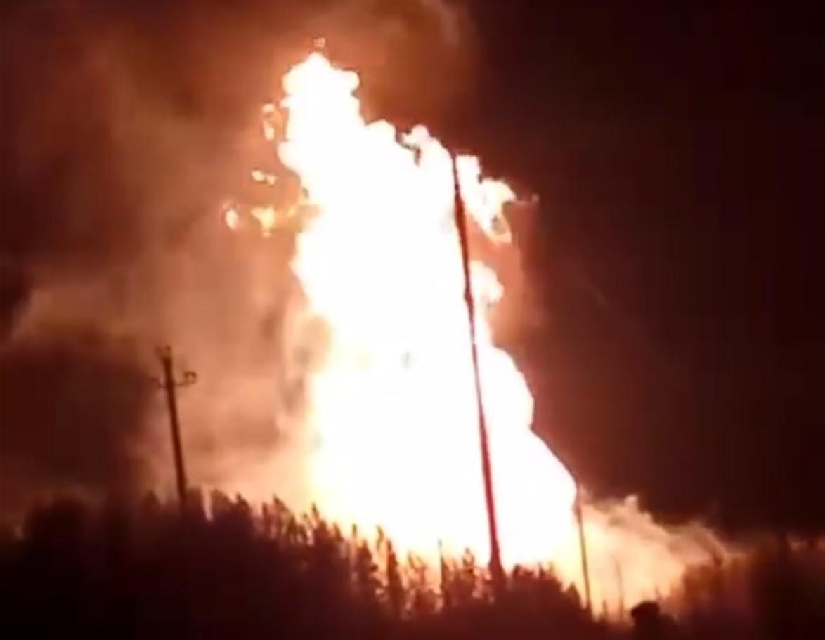 The Yamburg-Yelets gas pipeline exploded in Russia / screenshot