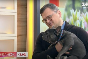 Очільник МЗС України прийшов на ефір зі своїм песиком, врятованим з Маріуполя (фото, відео)