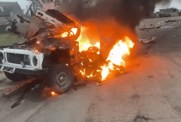 В Скадовске взорвали авто с командиром взвода оккупационной полиции (видео)