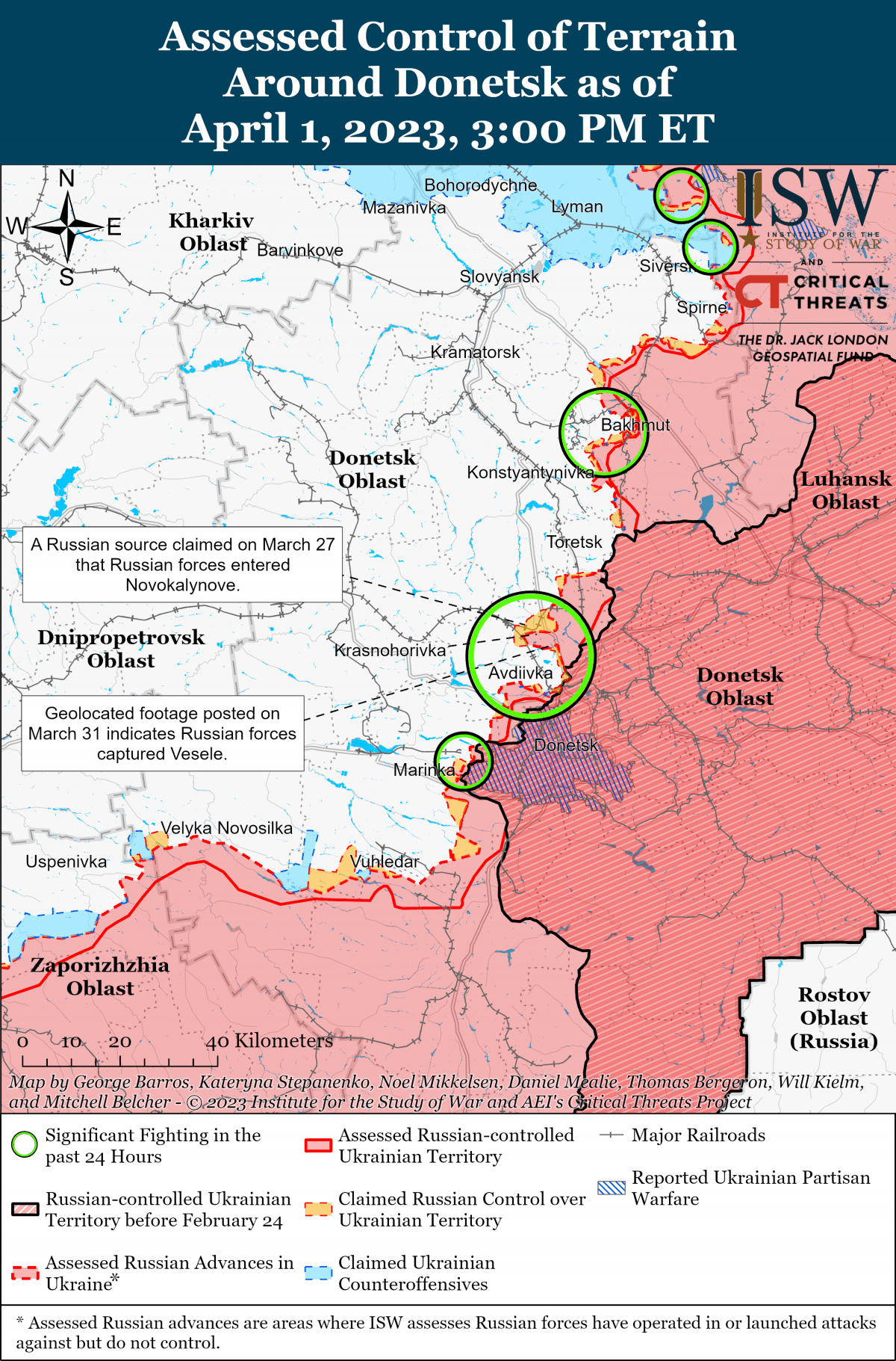 Карта боїв біля Бахмута / ISW Карта боїв біля Бахмута / ISW