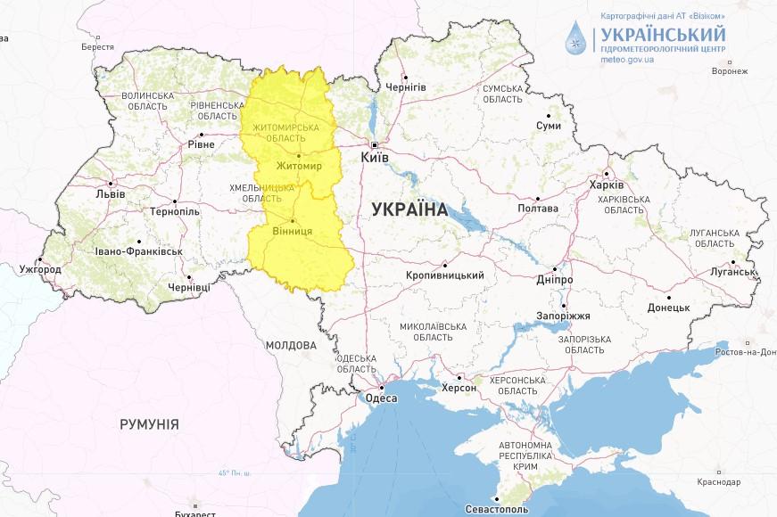 В Житомирской и Винницкой областях объявлено штормовое предупреждение / фото Укргидрометцентр В Житомирской и Винницкой областях объявлено штормовое предупреждение / фото Укргидрометцентр