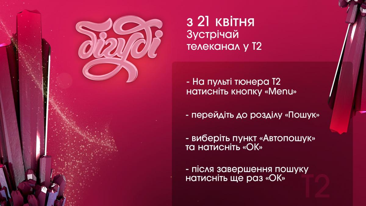 З 21 квітня телеканал Бігуді став доступним в цифровому ефірі Т2 З 21 квітня телеканал Бігуді став доступним в цифровому ефірі Т2