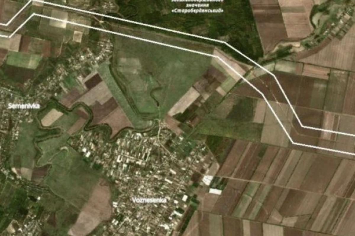 Мегаокоп у Запорізькій області / фото з супутника Sentinel-2 Мегаокоп у Запорізькій області / фото з супутника Sentinel-2