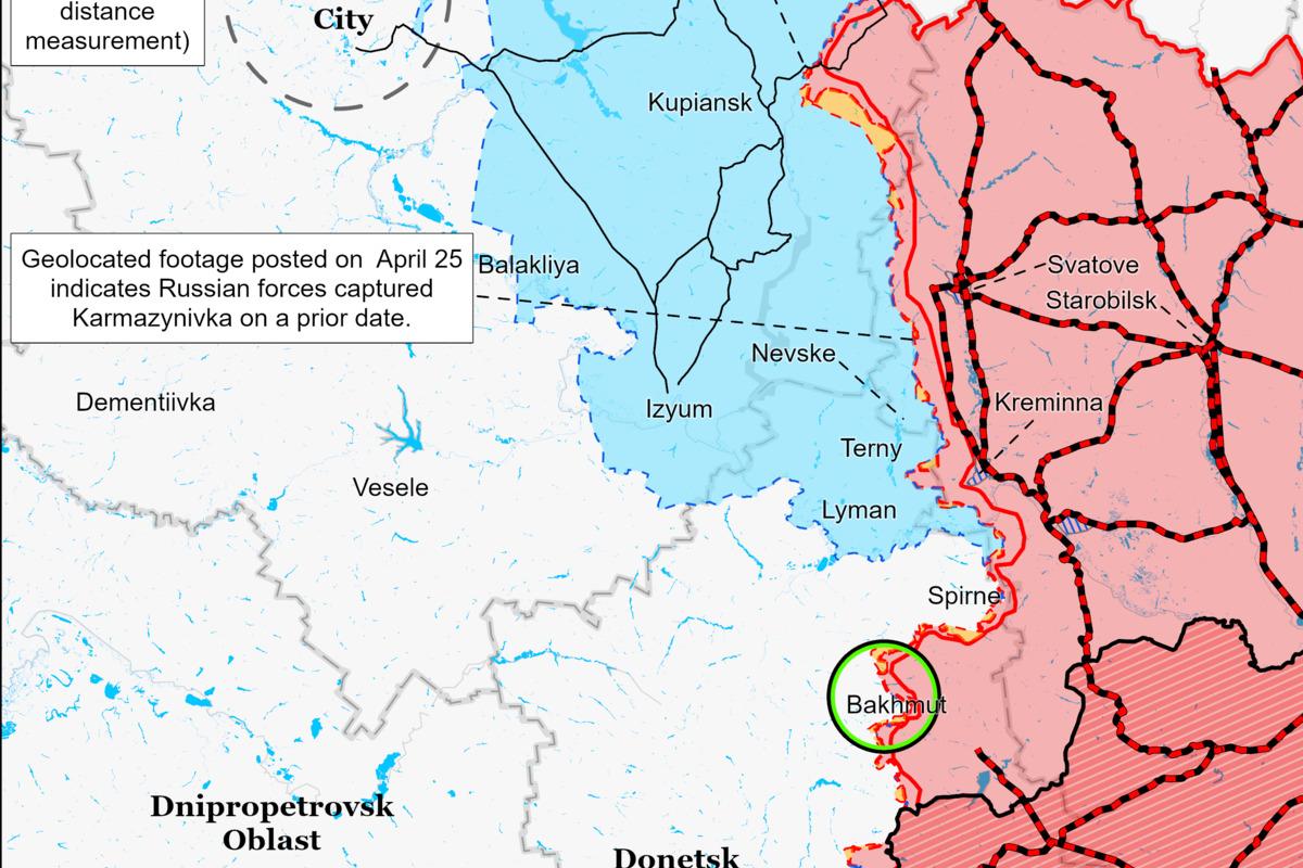 ВСУ ведут ожесточенные бои за юго-запад Бахмута / фото understandingwar.org ВСУ ведут ожесточенные бои за юго-запад Бахмута / фото understandingwar.org