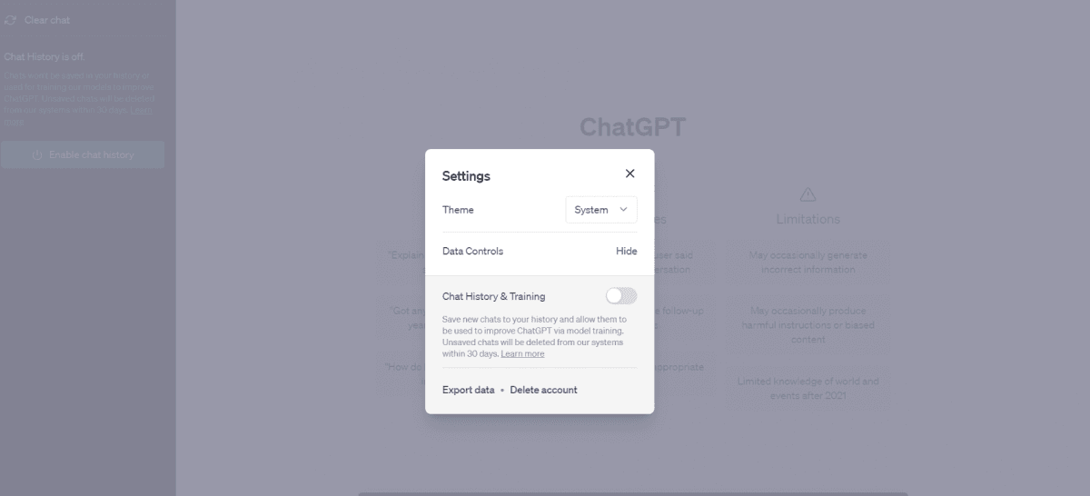 Так виглядає "режим інкогніто" в ChatGPT Так виглядає "режим інкогніто" в ChatGPT