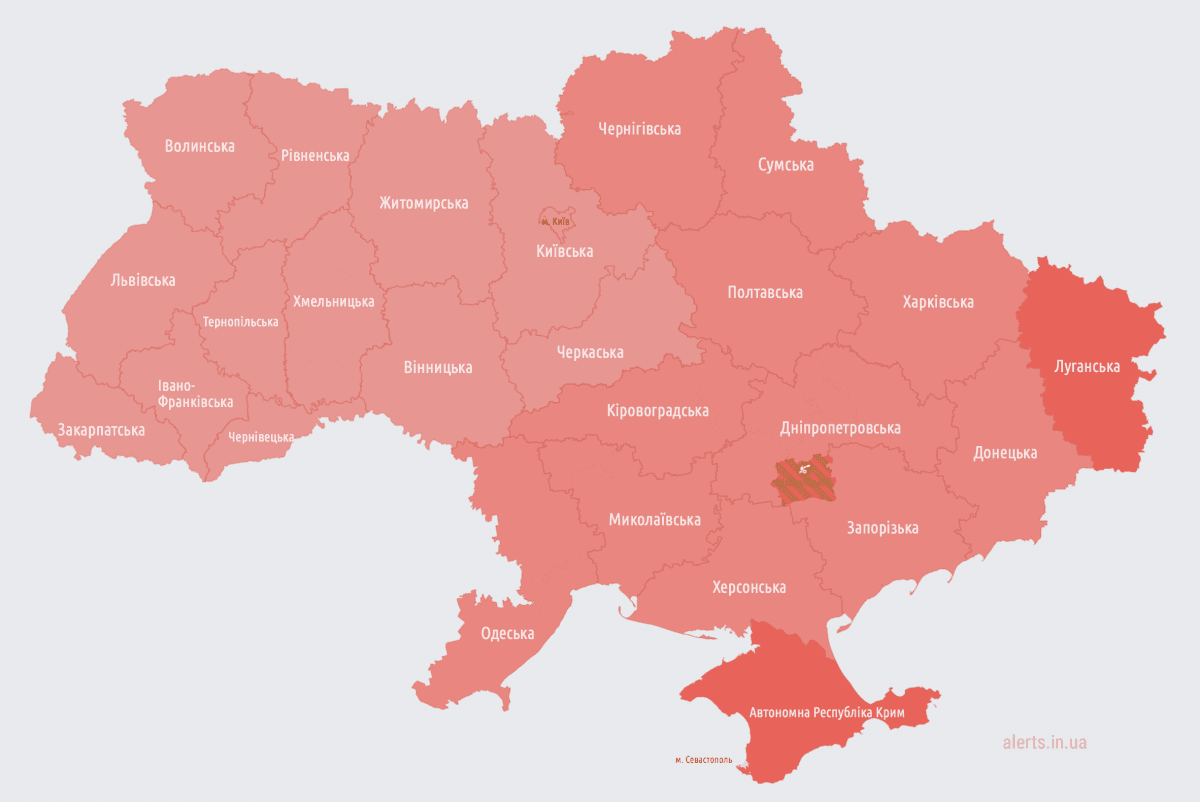 В Украине раздается воздушная тревога / скриншот В Украине раздается воздушная тревога / скриншот