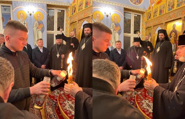 Благодатний вогонь прибув до України (фото)