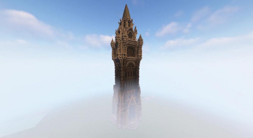 Фанат Minecraft построил красивую готическую башню, вдохновленную Bloodborne (фото)