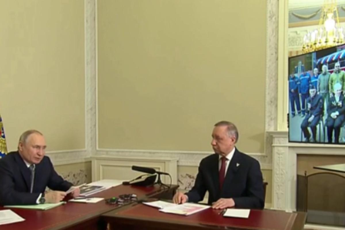 Путін відкрив трамвайний рух в окупованому Маріуполі / скріншот Путін відкрив трамвайний рух в окупованому Маріуполі / скріншот