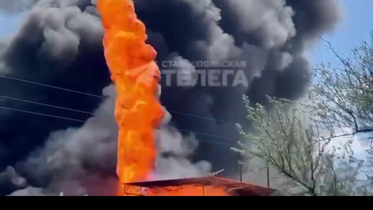 Пожар в Ставрополье / скриншот Пожар в Ставрополье / скриншот