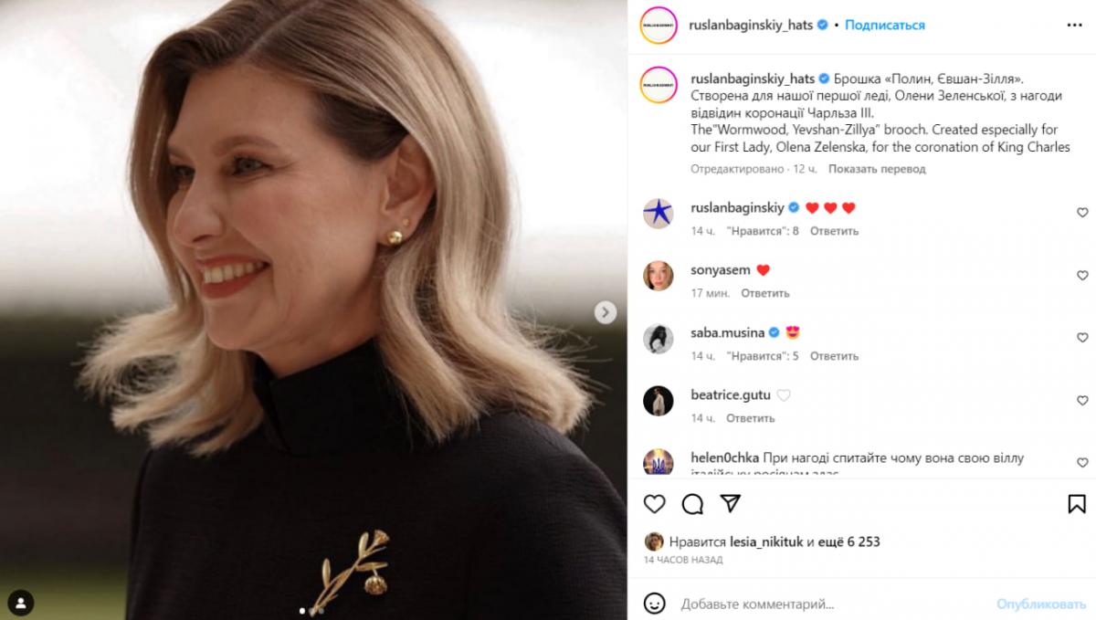 Брошь Елены Зеленской / скриншот