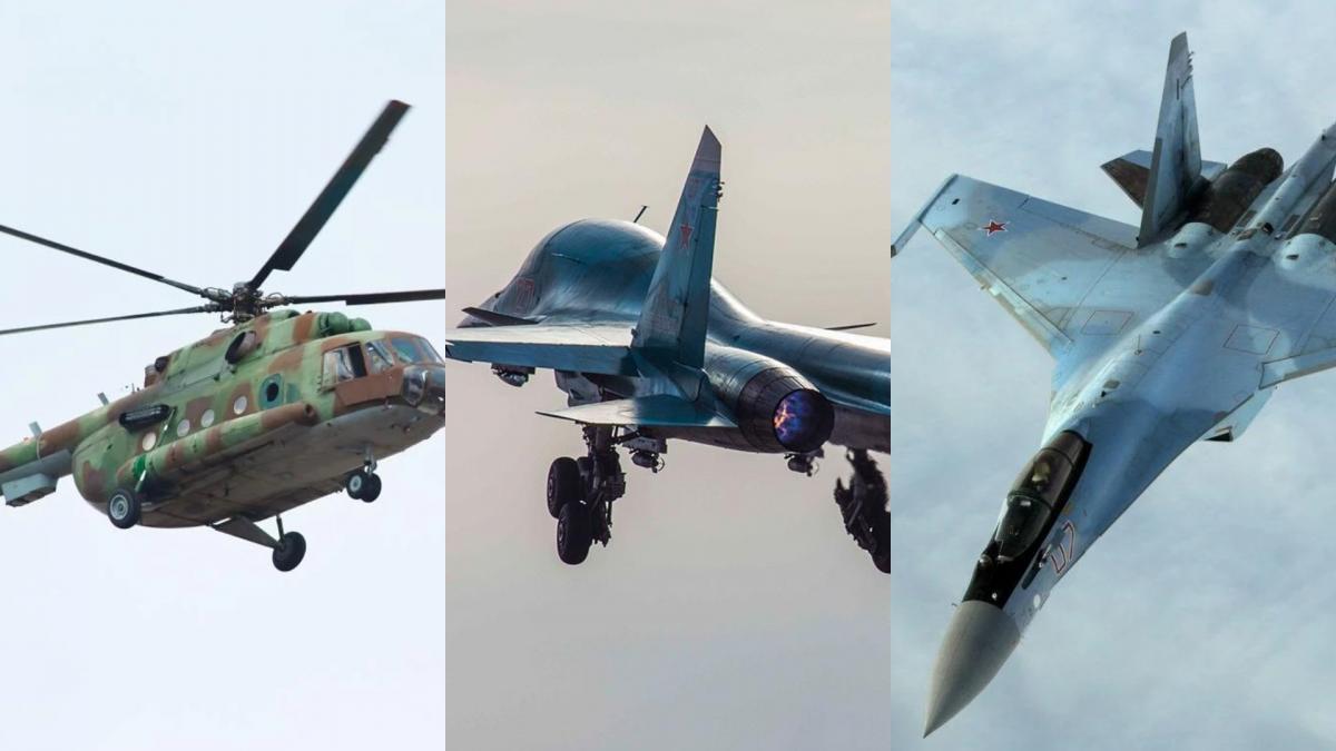 13 мая в Брянской области РФ упали два вертолета Ми-8 и истребители Су-34 и Су-35 / коллаж УНИАН 13 мая в Брянской области РФ упали два вертолета Ми-8 и истребители Су-34 и Су-35 / коллаж УНИАН