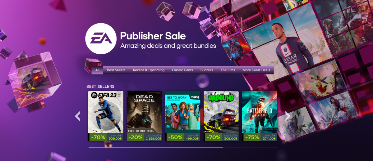 У Steam розпочався розпродаж ігор Electronic Arts / скриншот У Steam розпочався розпродаж ігор Electronic Arts / скриншот