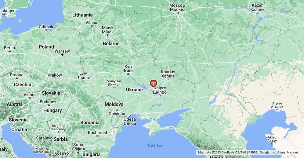 An earthquake was registered near Poltava / Google Maps screenshot
