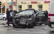 В центре Москвы разбился автомобиль патриарха Кирилла (видео)