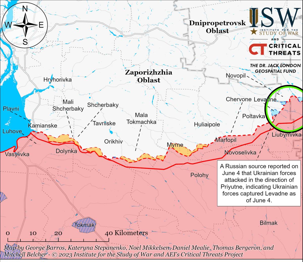 Українські сили просунулися в Запорізькій області - ISW (мапа) Українські сили просунулися в Запорізькій області - ISW (мапа)