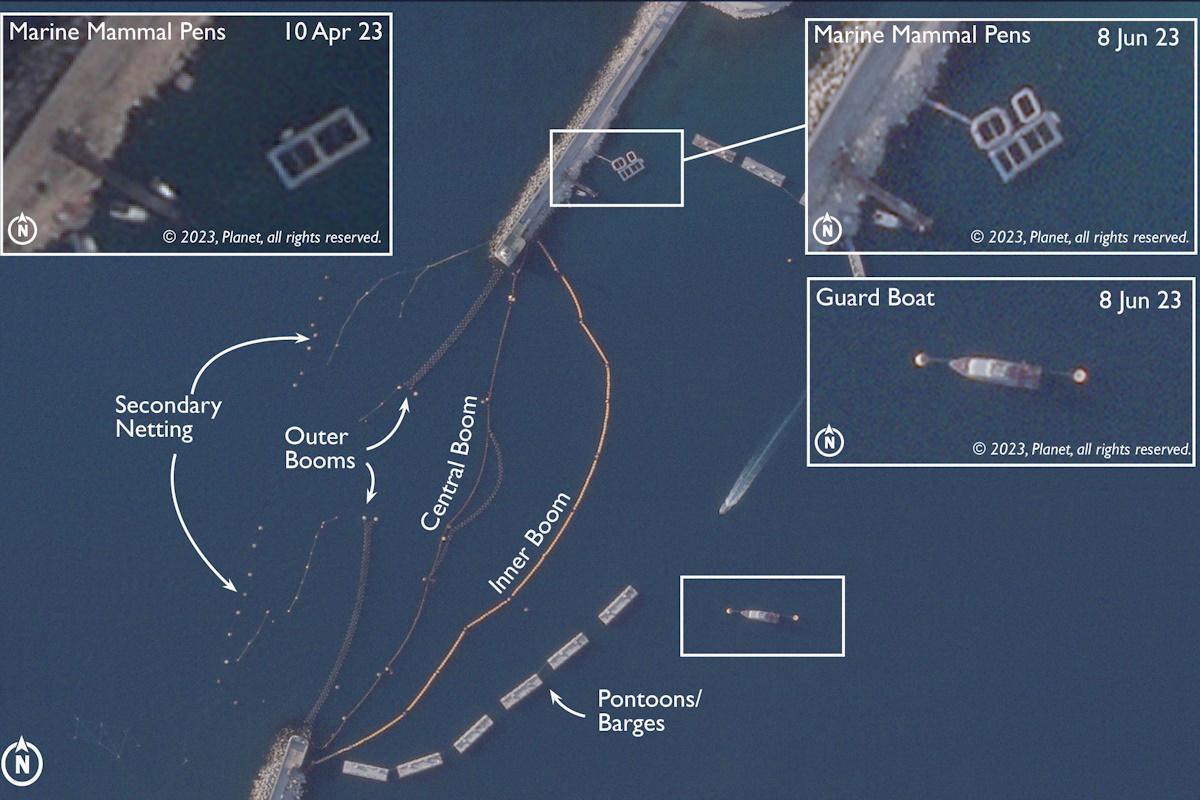 Система обороны на входе в бухту / фото twitter.com/DefenceHQ Система обороны на входе в бухту / фото twitter.com/DefenceHQ