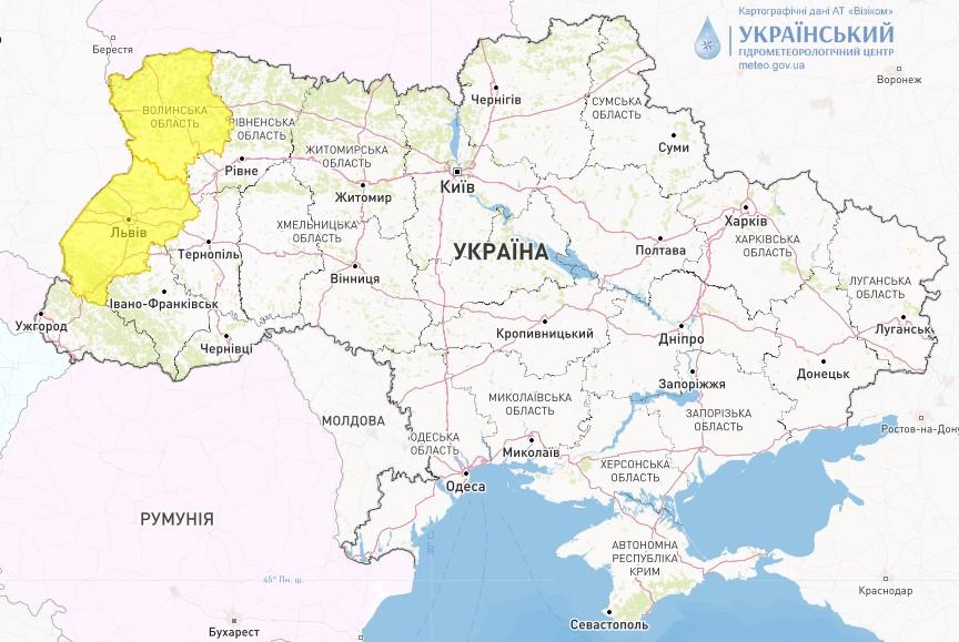 23 июня непогода накроет две области на западе Украины / фото Укргидрометцентр 23 июня непогода накроет две области на западе Украины / фото Укргидрометцентр