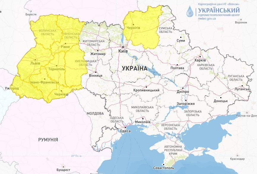 25 июня непогода распространится на западные и Черниговскую области / фото Укргидрометцентр 25 июня непогода распространится на западные и Черниговскую области / фото Укргидрометцентр
