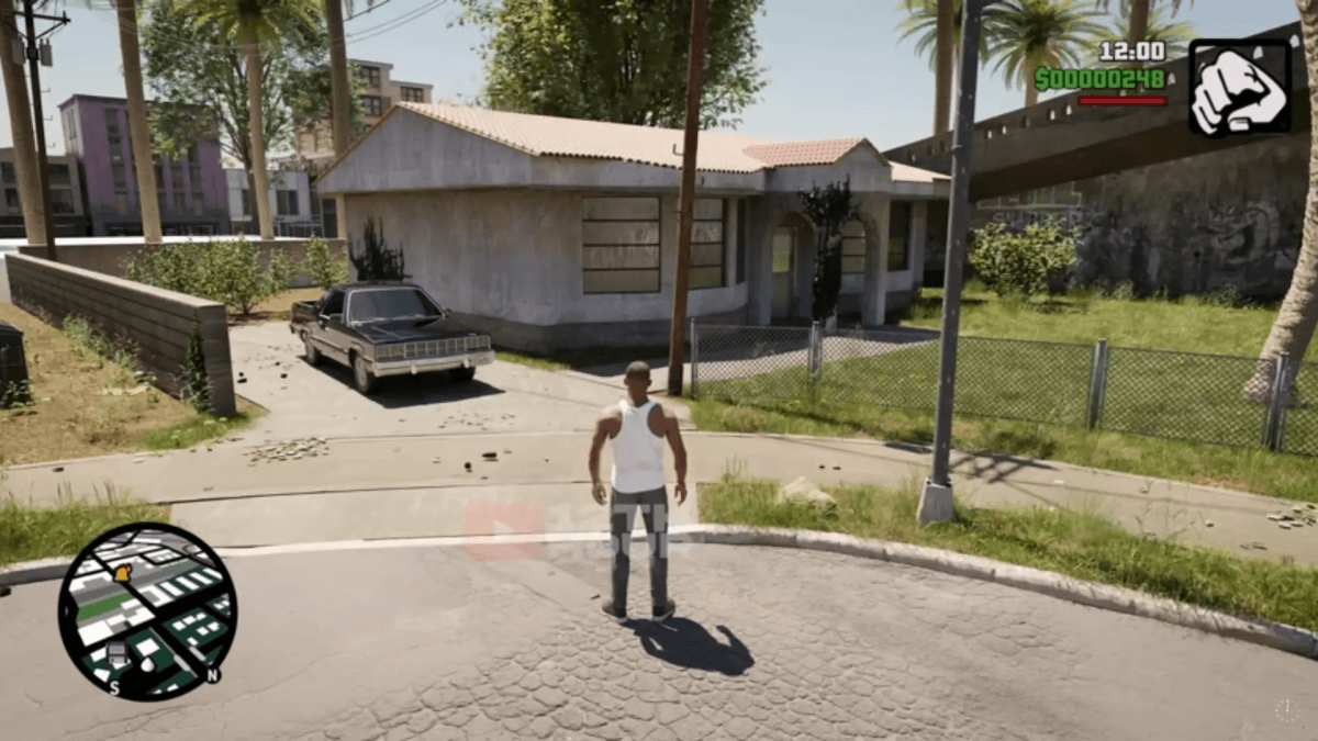Блогер показал концепт обновленной GTA: San Andreas / скриншот с видео Блогер показал концепт обновленной GTA: San Andreas / скриншот с видео