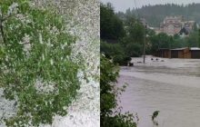 Львовщину накрыла непогода: дома затоплены, в Моршине – град (фото, видео)