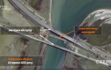 Удар по Чонгарському мосту: окупанти вже звели понтонну переправу (фото)