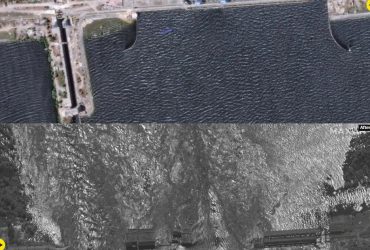 До и после: в сети появились спутниковые снимки последствий подрыва Каховской ГЭС (фото)