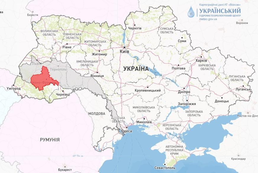 Возле города Тысменица ожидается затопление поймы и сельхозугодий / фото Укргидрометцентр Возле города Тысменица ожидается затопление поймы и сельхозугодий / фото Укргидрометцентр