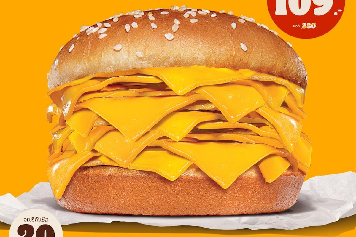 Чизбургер с 20 ломтями сыра и без котлеты / facebook.com/BurgerKingThailand Чизбургер с 20 ломтями сыра и без котлеты / facebook.com/BurgerKingThailand