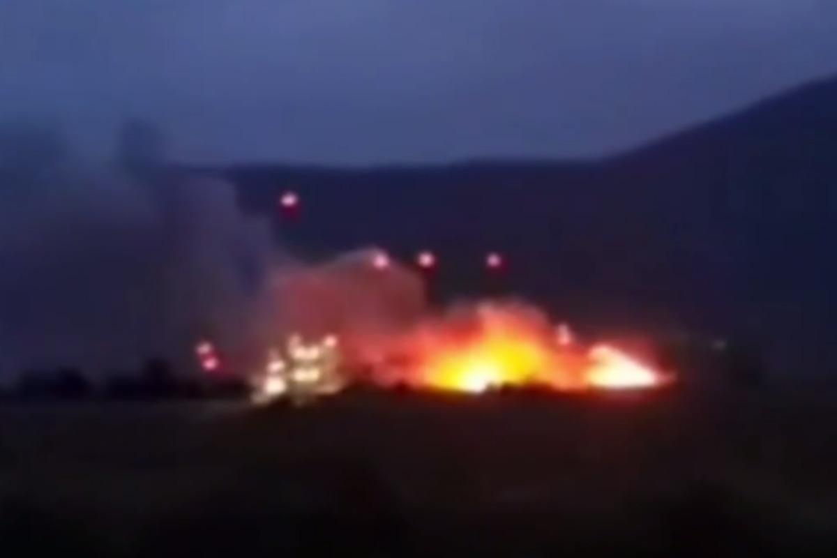В Крыму на полигоне возник мощный пожар / скриншот В Крыму на полигоне возник мощный пожар / скриншот