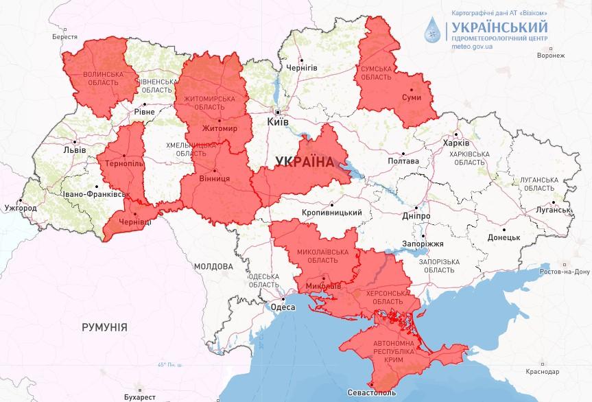 У багатьох областях України існує ризик виникнення лісових пожеж / фото Укргідрометцентр У багатьох областях України існує ризик виникнення лісових пожеж / фото Укргідрометцентр