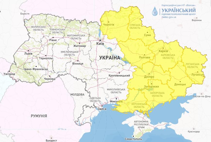 Штормовое предупреждение по Украине на 21 июля / фото Укргидрометцентр Штормовое предупреждение по Украине на 21 июля / фото Укргидрометцентр