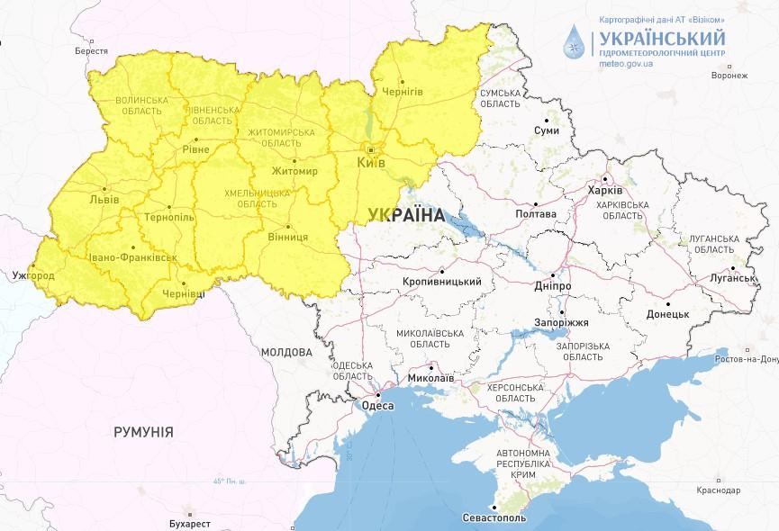Штормовое предупреждение в Украине на 25 июля / фото Укргидрометцентр Штормовое предупреждение в Украине на 25 июля / фото Укргидрометцентр
