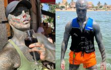 Весь в тату, отрезал уши и нос: мужчина превратился в "черного инопланетянина"