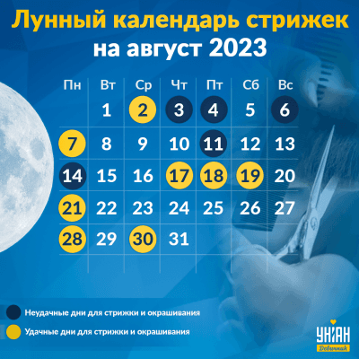 Лунный календарь стрижек на август 2023 - удачные и неудачные дни — УНИАН