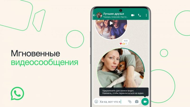 В WhatsApp появились "видеокружки", как в Telegram / фото WhatsApp В WhatsApp появились "видеокружки", как в Telegram / фото WhatsApp