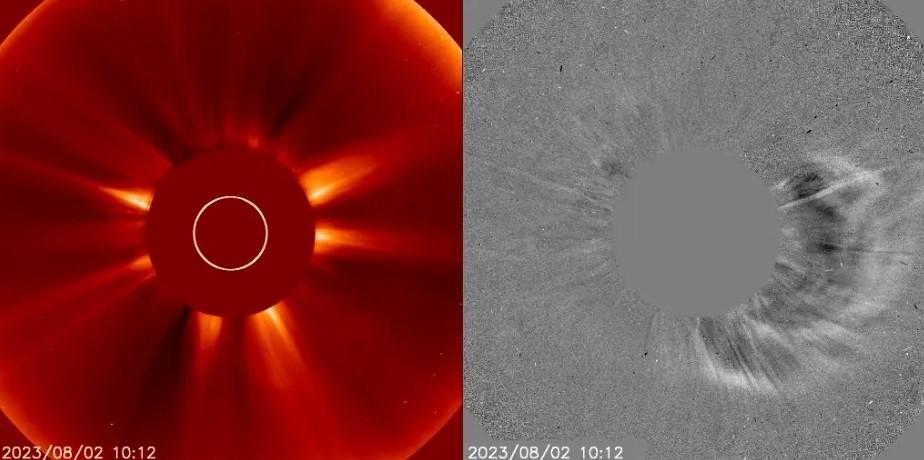 Из-за солнечной вспышки на Земле ожидается магнитная буря / фото SOHO LASCO C2 Из-за солнечной вспышки на Земле ожидается магнитная буря / фото SOHO LASCO C2