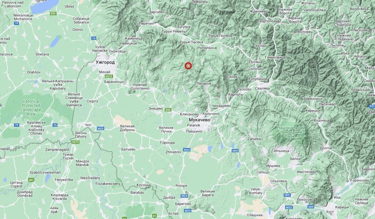 В Україні стався землетрус / скріншот з Гугл-карт В Україні стався землетрус / скріншот з Гугл-карт
