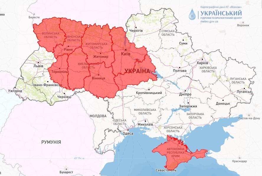 В ряде областей существует высокая вероятность возникновения лесных пожаров / фото Укргидрометцентр В ряде областей существует высокая вероятность возникновения лесных пожаров / фото Укргидрометцентр