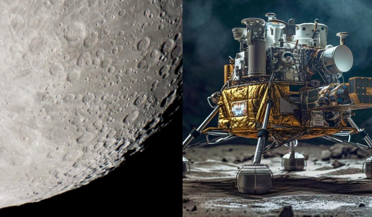 Российская "Луна-25" потерпела крушение при столкновении с Луной / Коллаж УНИАН, фото depositphotos.com, фото соцсети