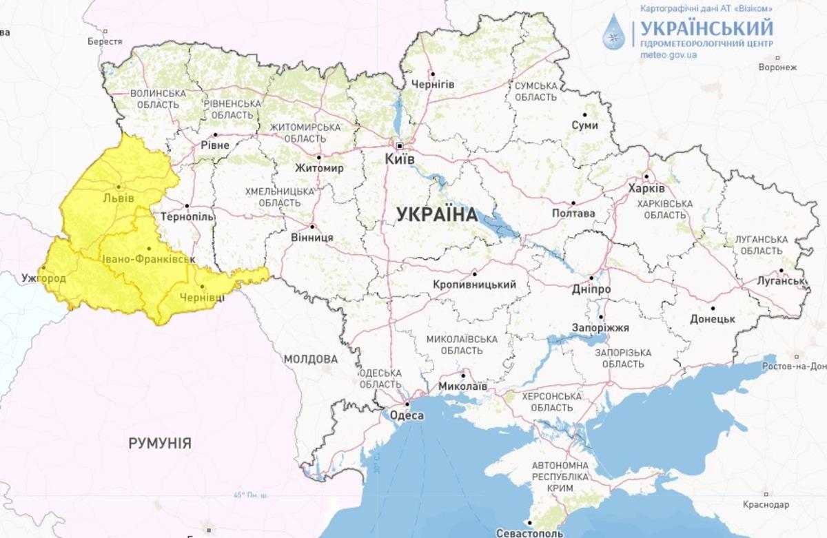 В ряде областей завтра возможна непогода / карта facebook.com/UkrHMC В ряде областей завтра возможна непогода / карта facebook.com/UkrHMC