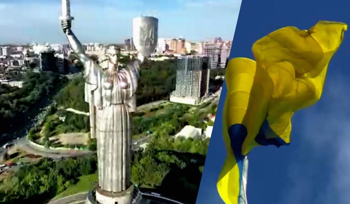 В центре Киева сегодня подняли особый государственный флаг - с подписями украинских защитников с передовой / коллаж УНИАН, фото скриншот В центре Киева сегодня подняли особый государственный флаг - с подписями украинских защитников с передовой / коллаж УНИАН, фото скриншот