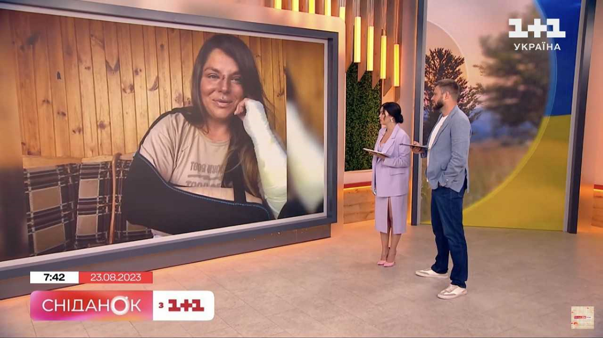 Неля Шовкопляс упала с велосипеда / пресс-служба Неля Шовкопляс упала с велосипеда / пресс-служба