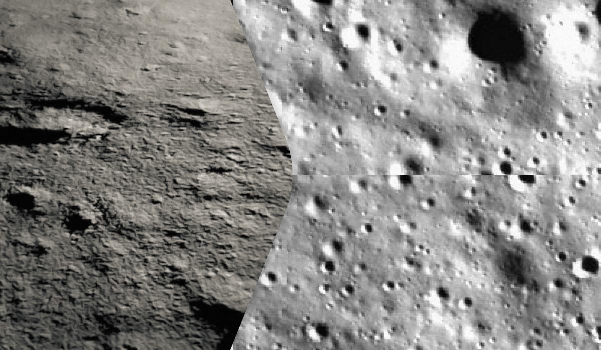 Индийская миссия показала первые снимки южного полюса Луны / Коллаж УНИАН, фото ISRO Индийская миссия показала первые снимки южного полюса Луны / Коллаж УНИАН, фото ISRO